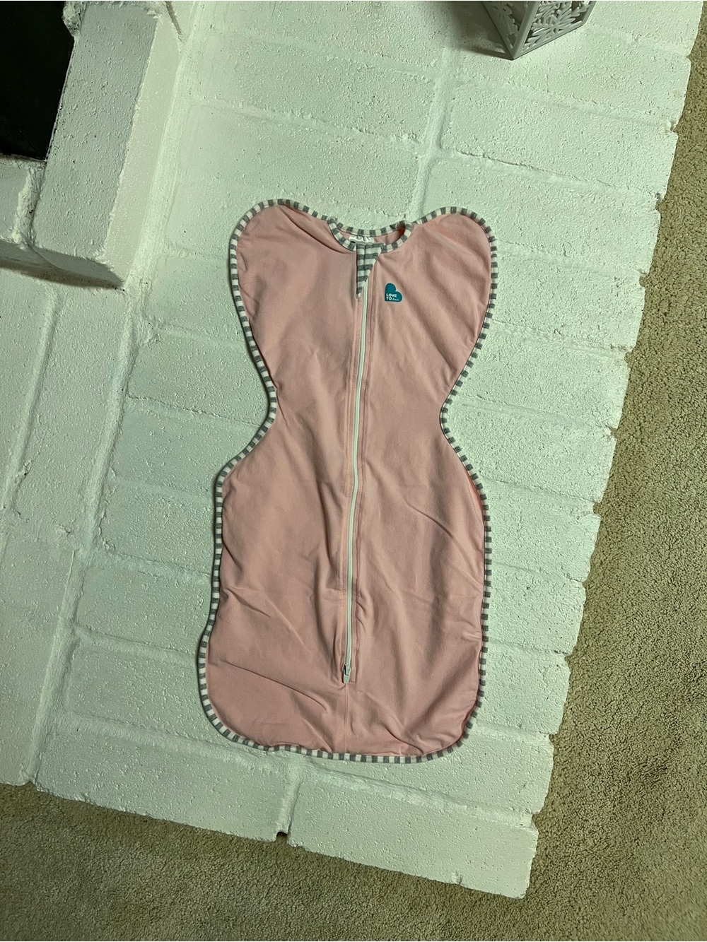 Love to Dream Pink Swaddle with Gray-White Trim - Swaddle Up Original Size Med
